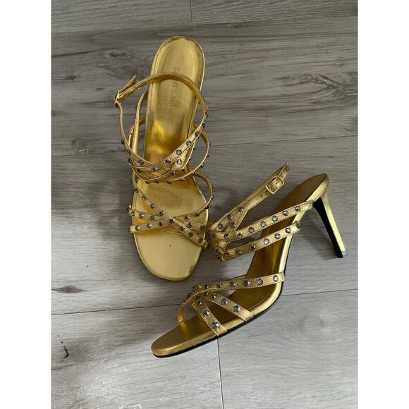 Saint Laurent Gold Sandal Size 39 - Picture 1 of 5
